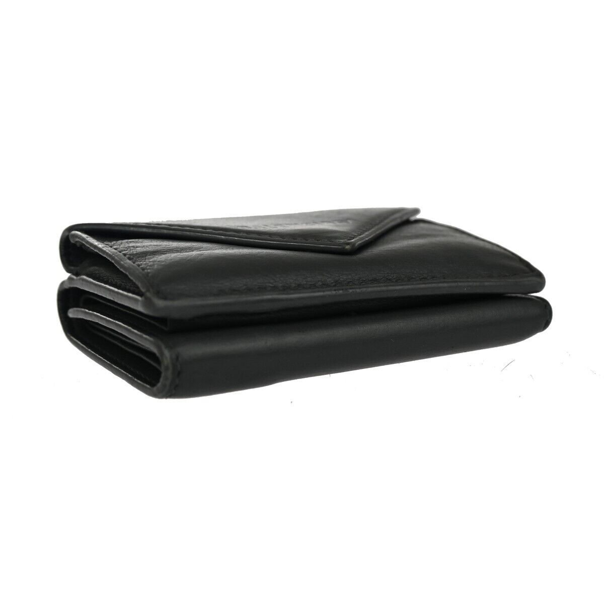 BALENCIAGA Paper Mini Trifold Wallet Purse Leather Gray Silver Italy 09DA072