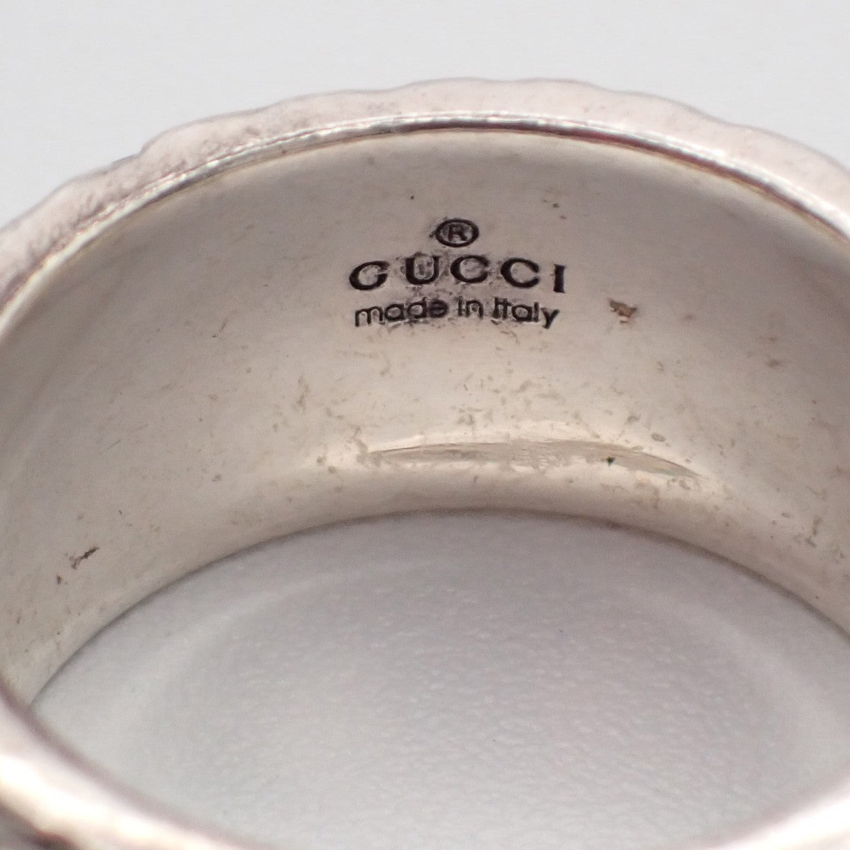 GUCCI GG Logo Tiger Head Ring Silver 925 Size JP 15/ US 7.5 Italy 63RL804