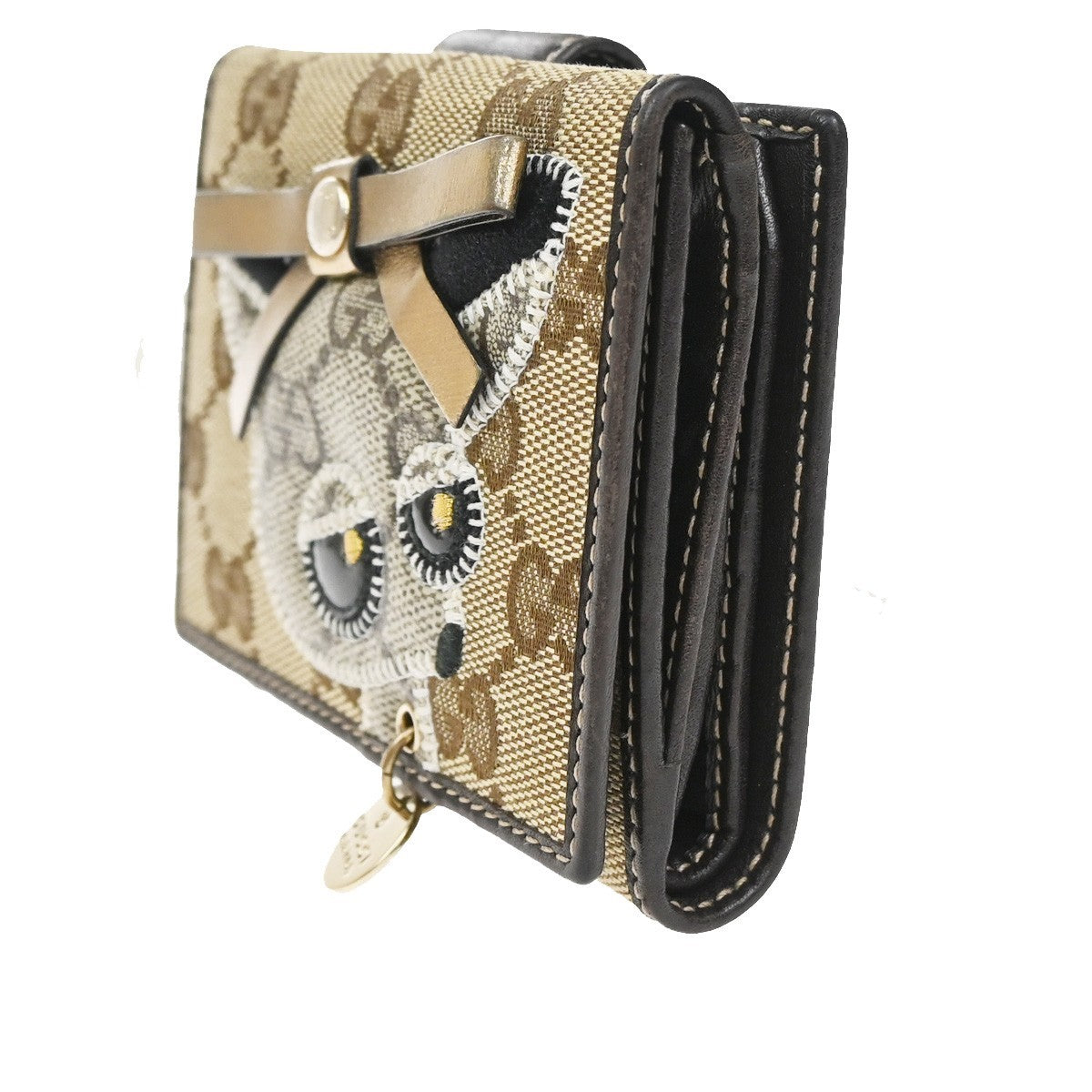 GUCCI Guccioli Chihuahua GG Bifold Wallet Purse Canvas Leather BN Italy 31YJ160
