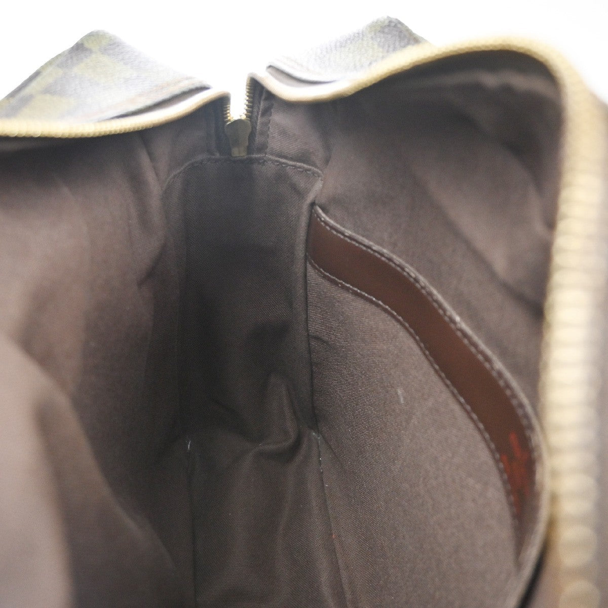 LOUIS VUITTON Naviglio Shoulder Bag Damier Ebene Leather Brown N45255 83CA735