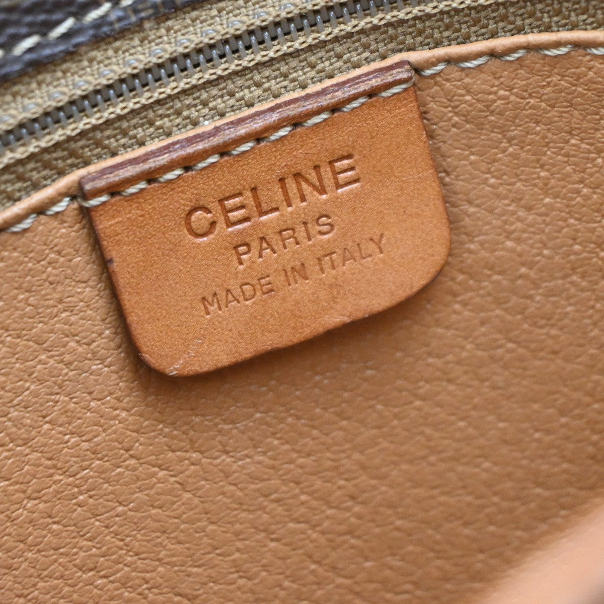 CELINE Logo Macadam Pattern Shoulder Bag PVC Leather Brown GHW Italy 62KP342