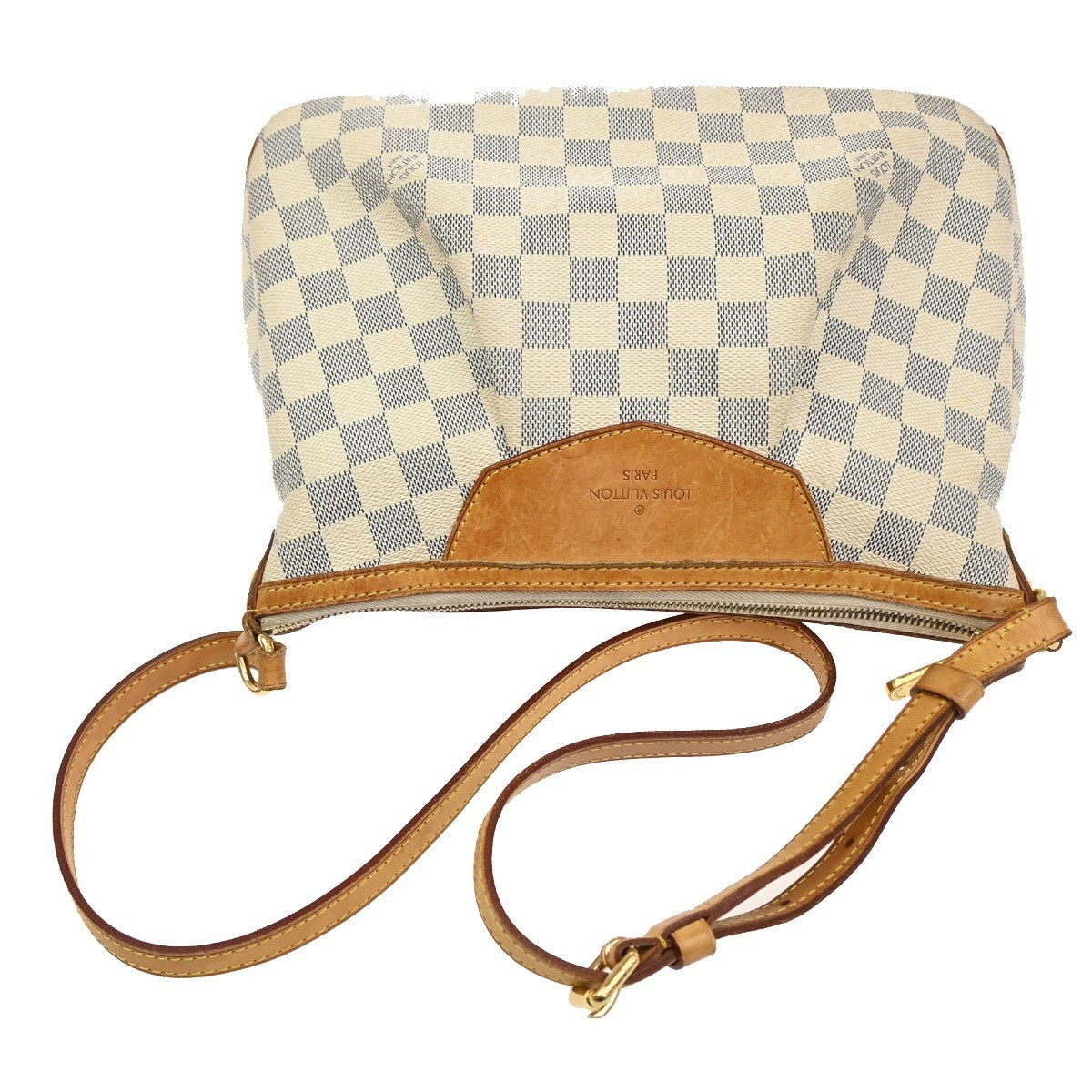 LOUIS VUITTON Siracusa PM Shoulder Bag Damier Azur Leather White N41113 15KB697