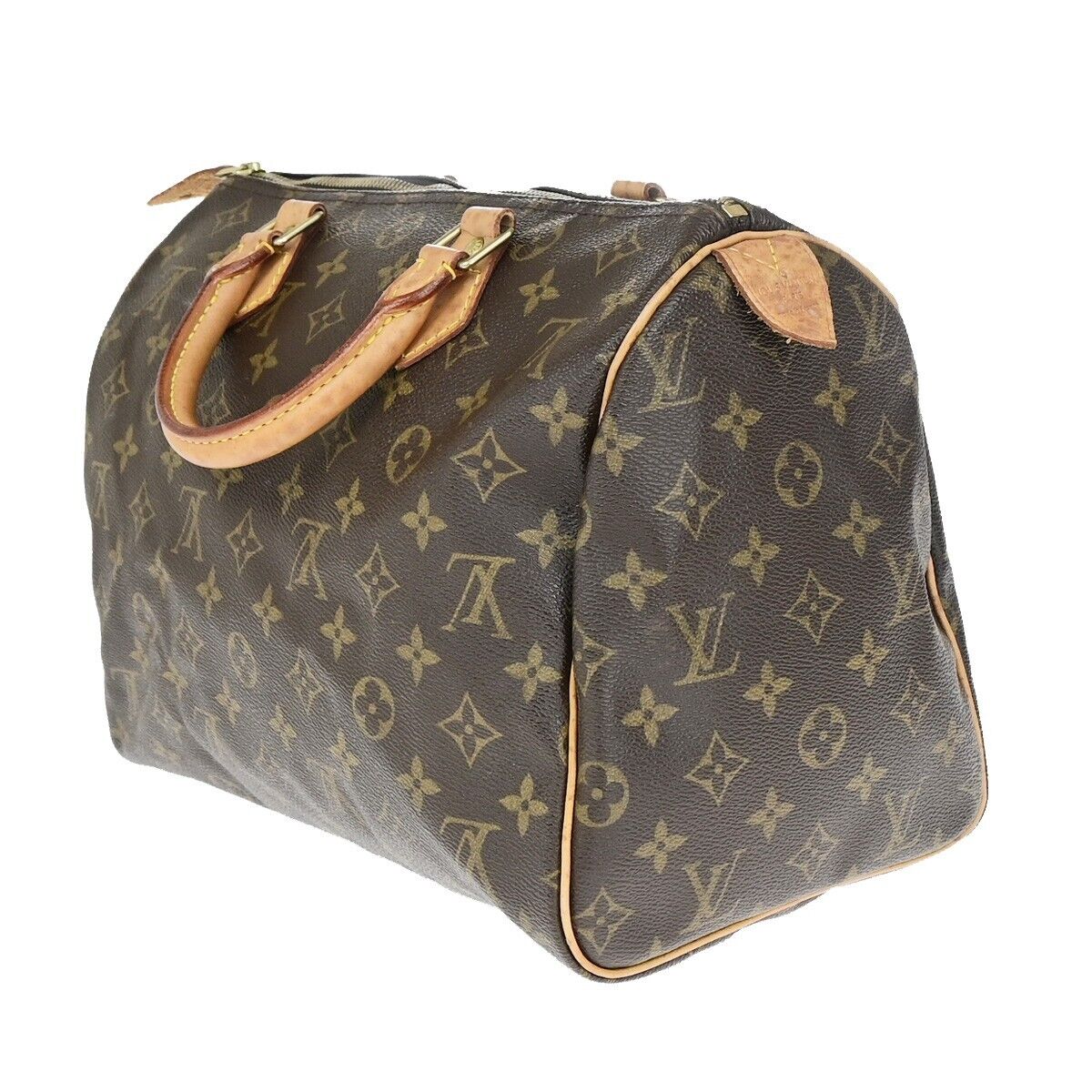 LOUIS VUITTON Speedy 30 Travel Hand Bag Monogram Leather Brown M41526 70EC937