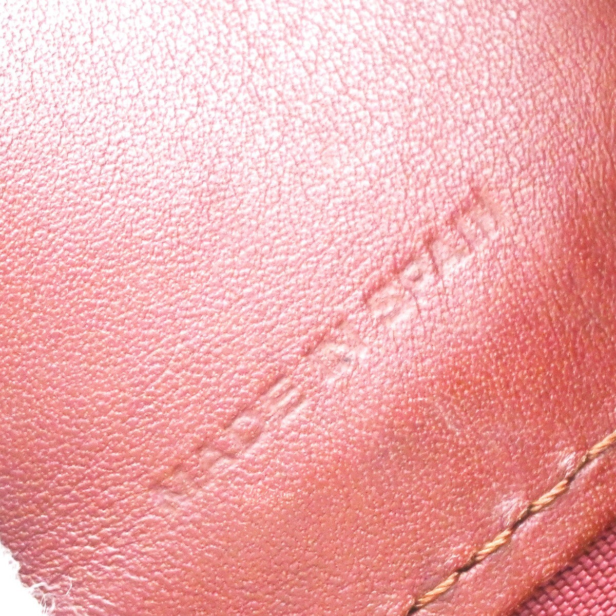 MUST DE CARTIER 2C Logo Drawstring Shoulder Bag Leather Red Gold 38EE280
