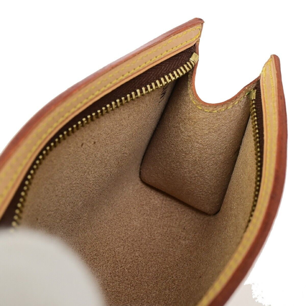 LOUIS VUITTON Logo Cabas Ambre  Pouch Bag Nomade Leather Beige Spain 04SJ427