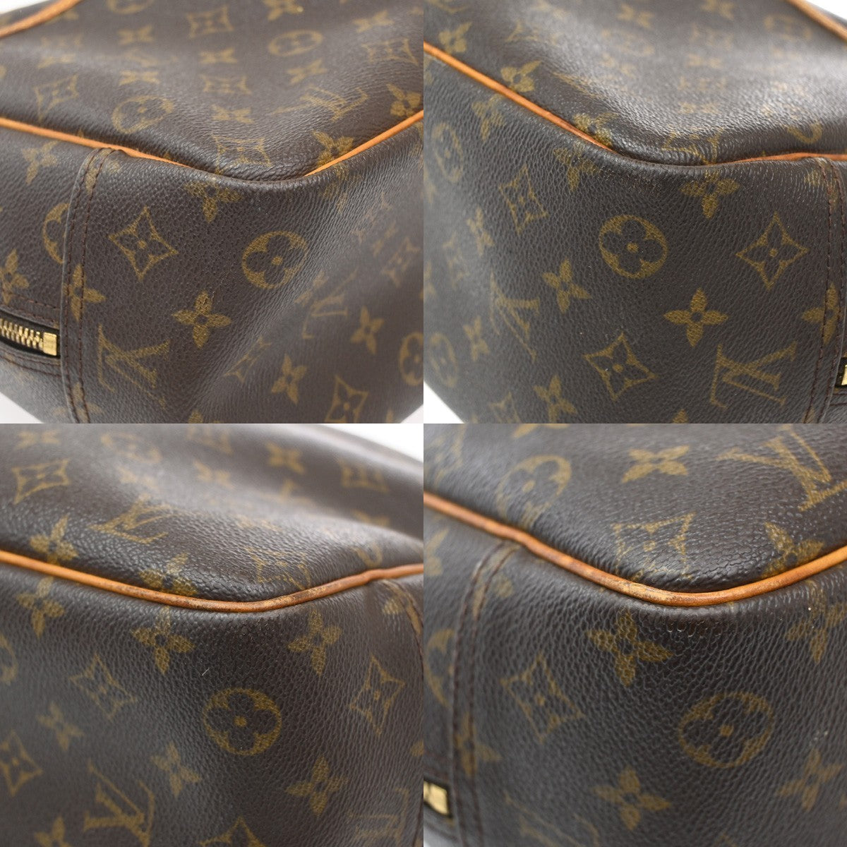 LOUIS VUITTON LV Logo Deauville Hand Bag Monogram Leather Brown M47270 81CA538