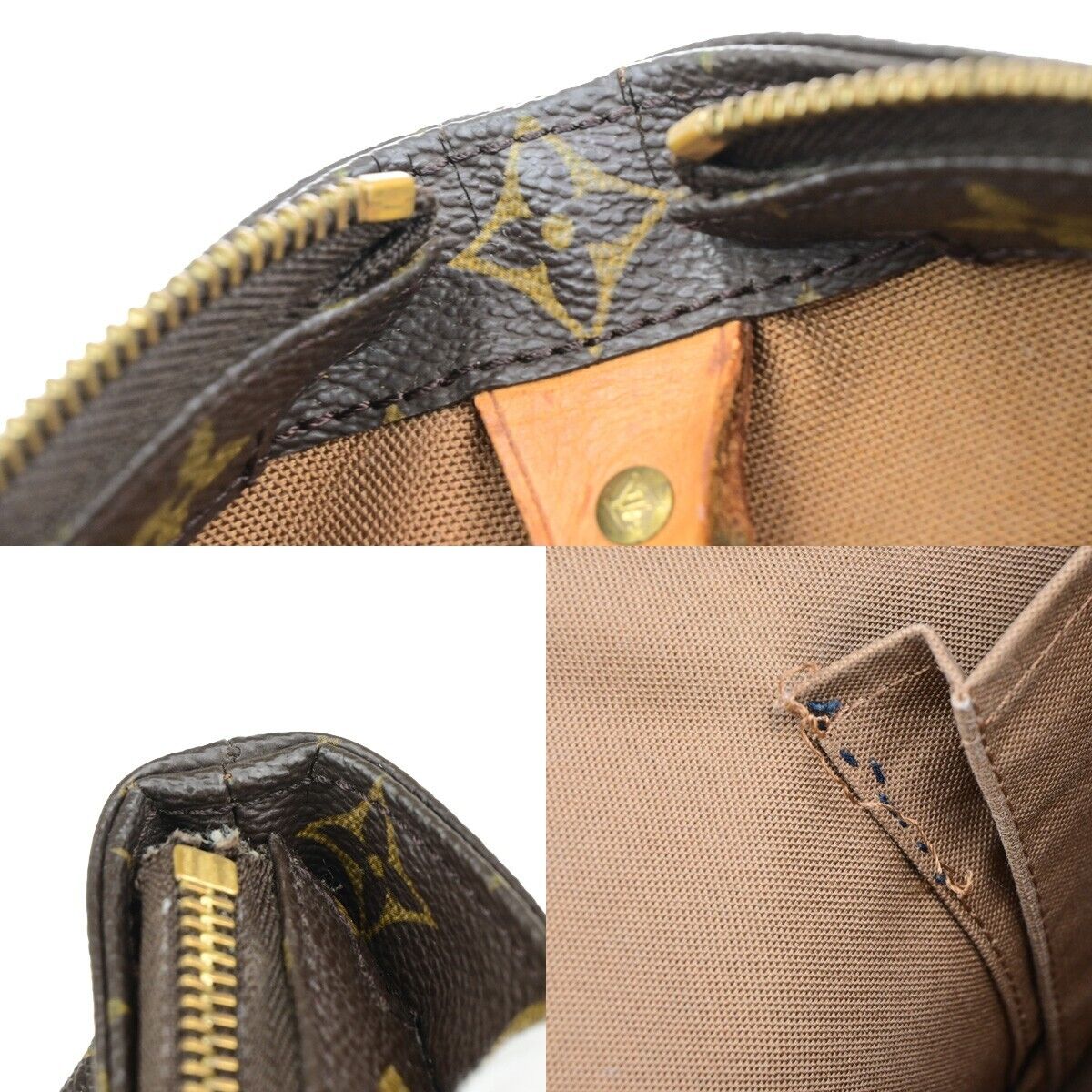 LOUIS VUITTON Cabas Mezzo Shoulder Bag Monogram Leather Brown M51151 32EC247