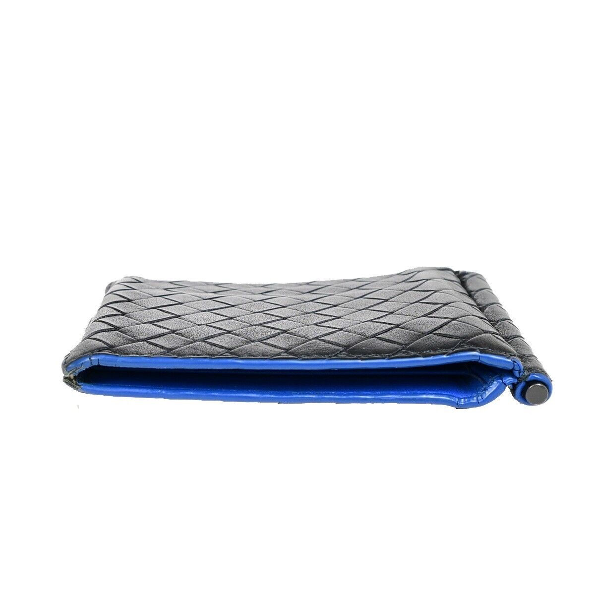 BOTTEGA VENETA Logo Intrecciato Bifold Compact Wallet Leather Black 08EC202