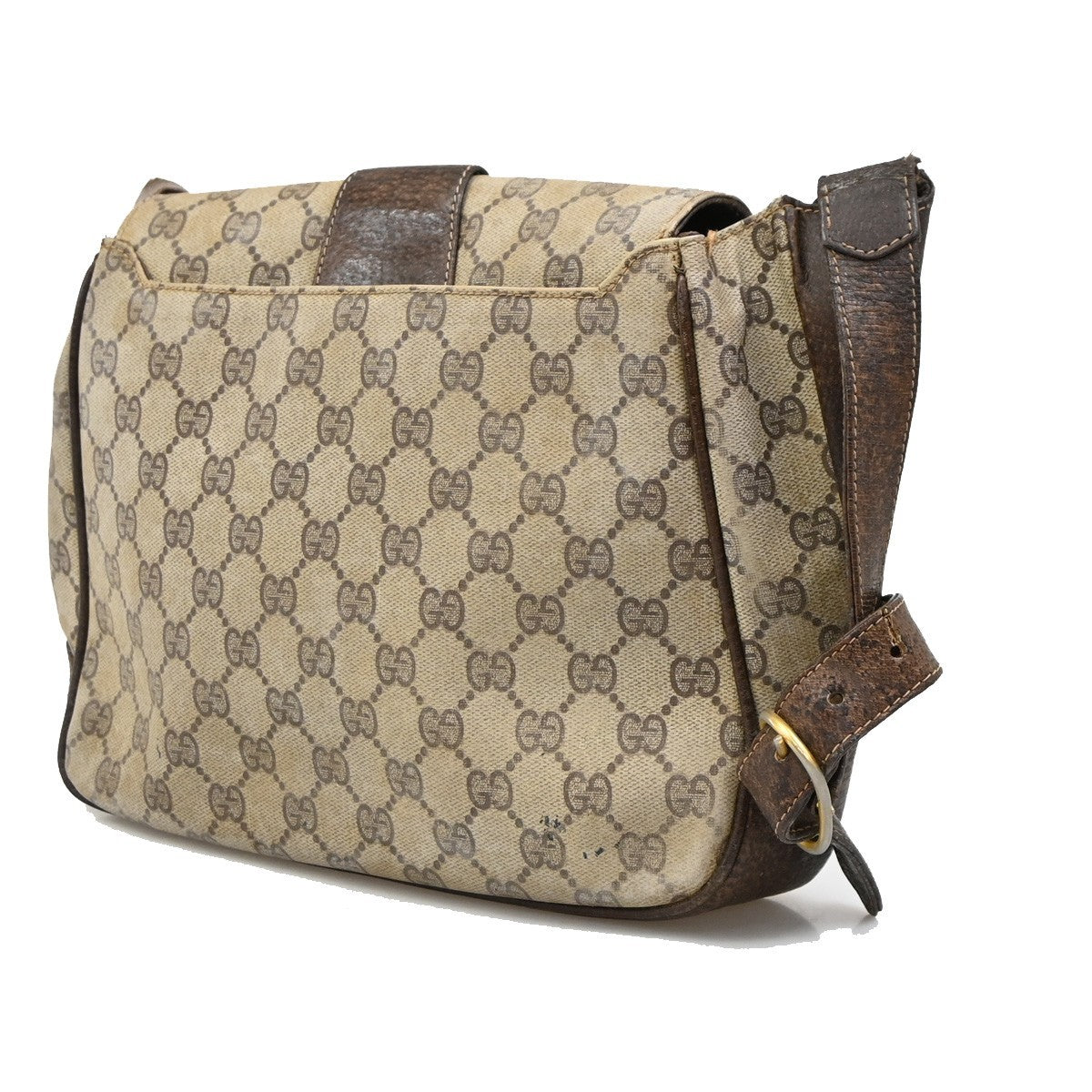 GUCCI GG Pattern 2 Set Shoulder Bags PVC Canvas Beige Black GHW Italy 02DA138