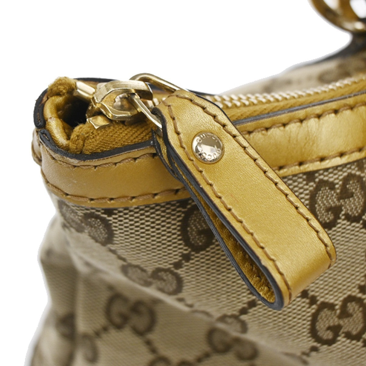 GUCCI GG Pattern Hand Bag Canvas Leather Heart-Shaped GG Charms Italy 39CA073