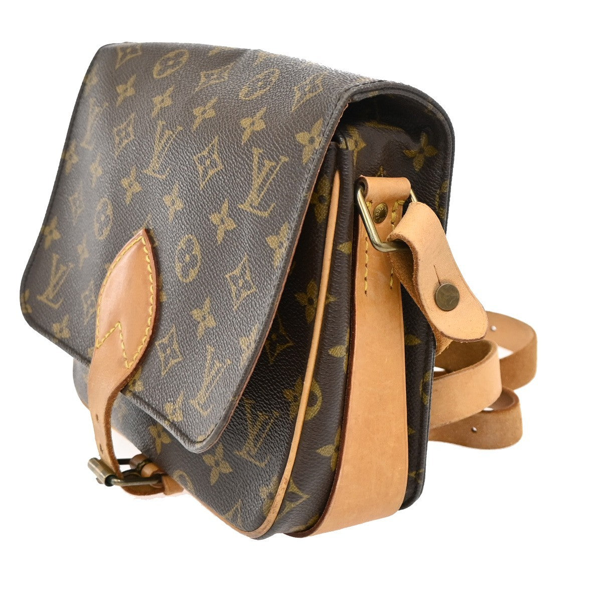 LOUIS VUITTON Cartouchiere MM Shoulder Bag Monogram Leather Brown M51253 89EF868