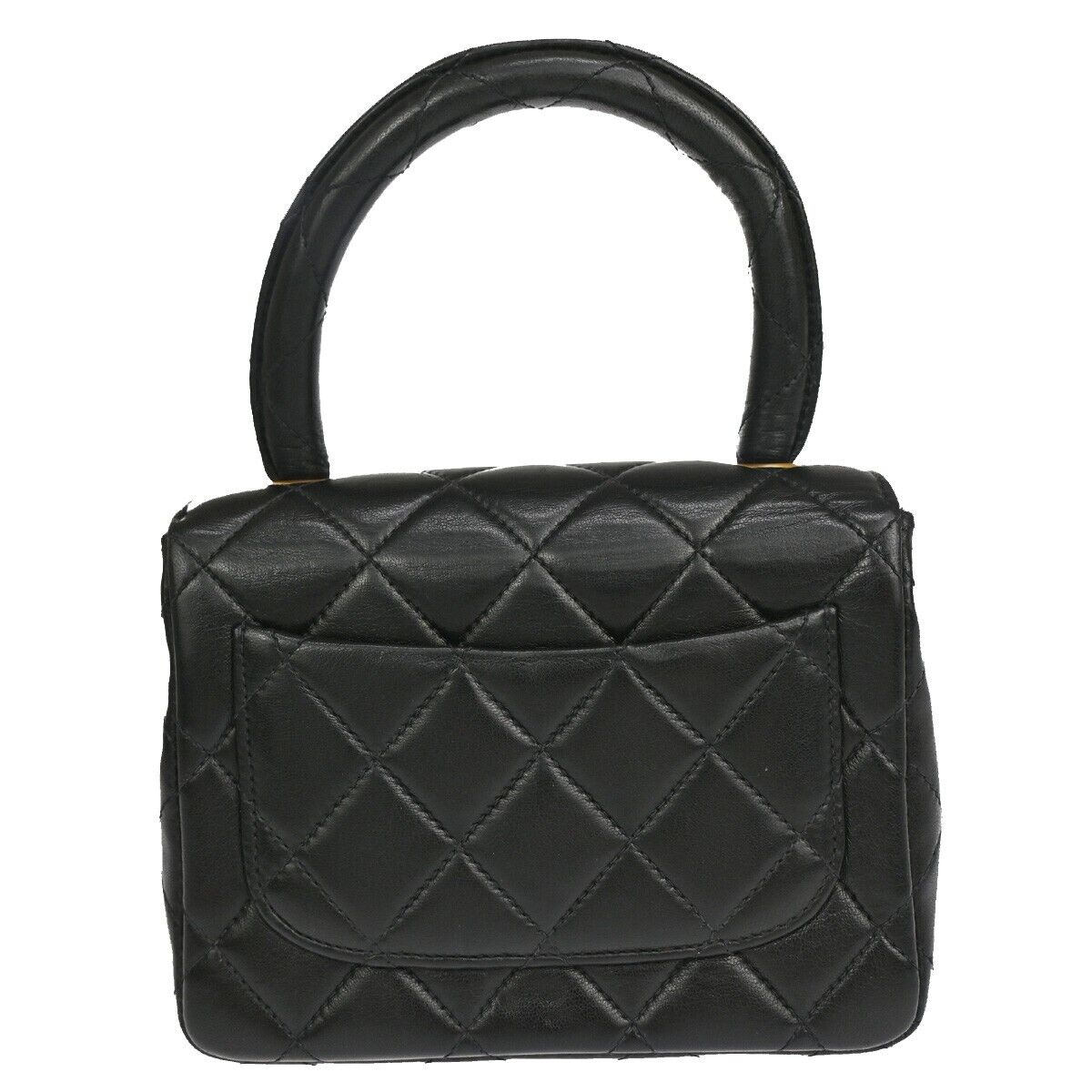 CHANEL CC Mini & Matelasse 25 Pair Hand Bag Leather Black GHW Vintage 550RH637