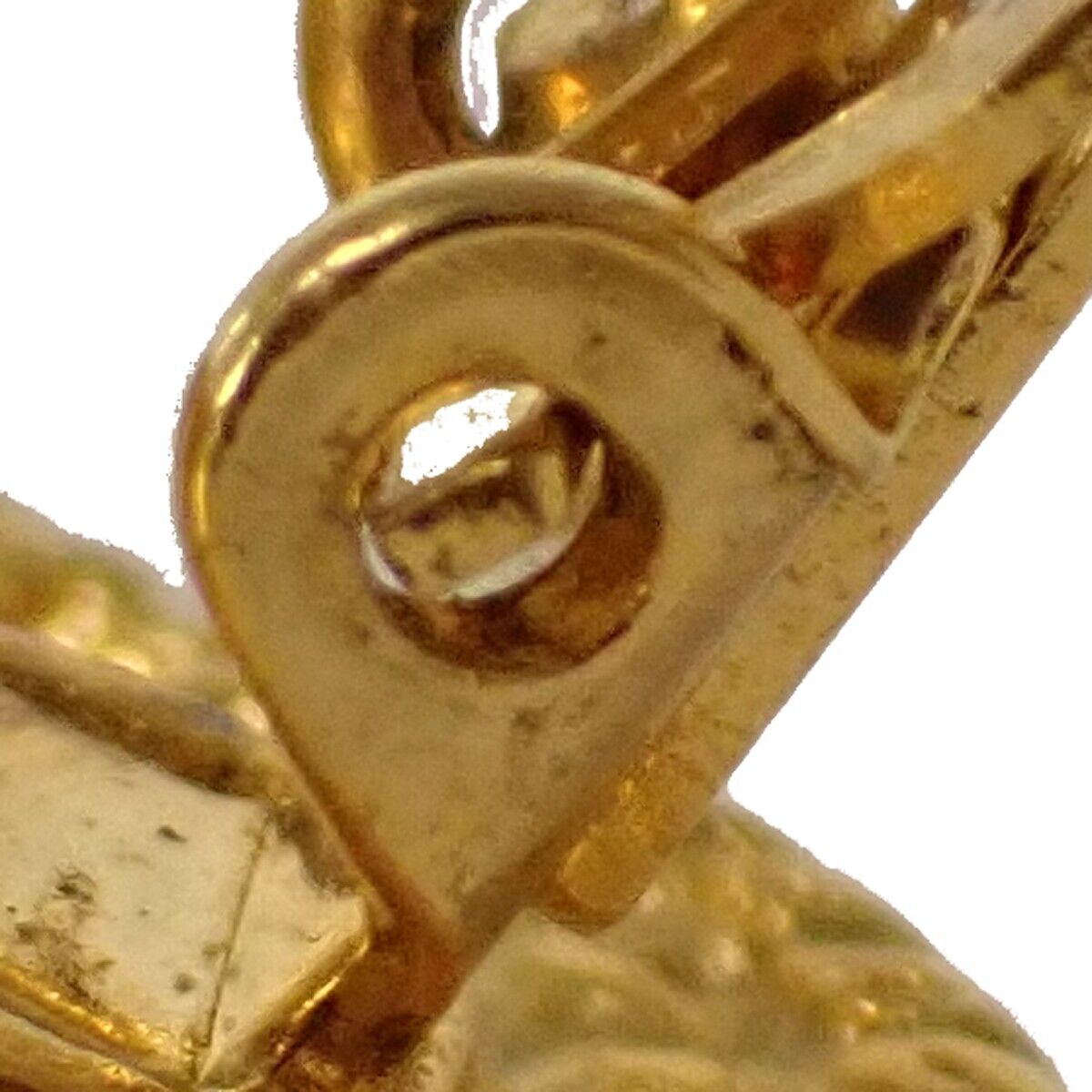 CHANEL CC Round Imitation Pearl Button Earrings 96A Clip-On GHW Vintage 33FA107