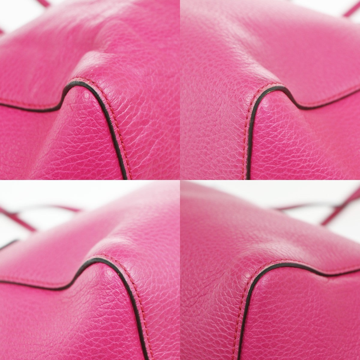GUCCI Logo Swing Shoulder Tote Bag Leather Pink GHW Italy 83KP493