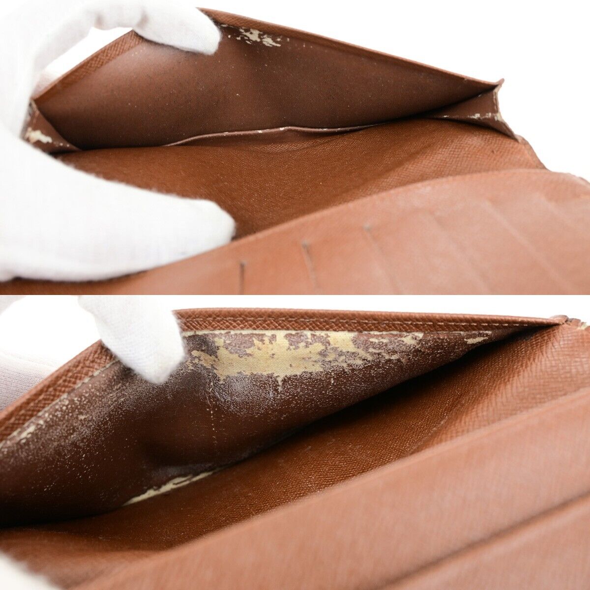 LOUIS VUITTON 4 Set Long Bifold Trifold Wallet Purse Monogram Leather BN 65YF006