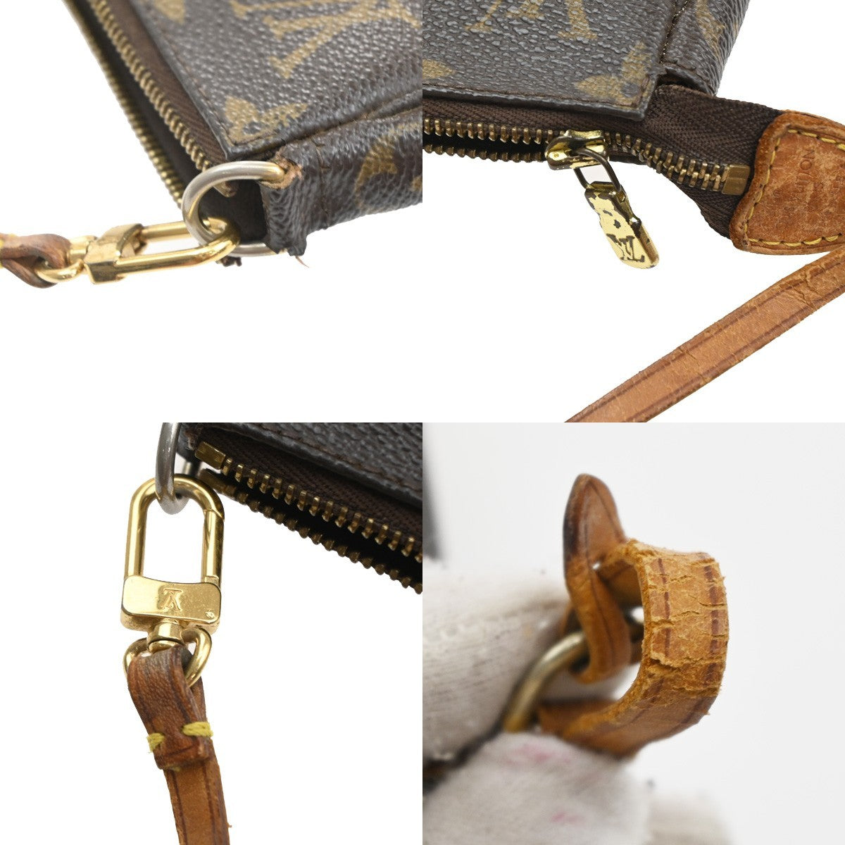 LOUIS VUITTON Pochette Accessoires Hand Bag Monogram Leather BN M51980 65SA127