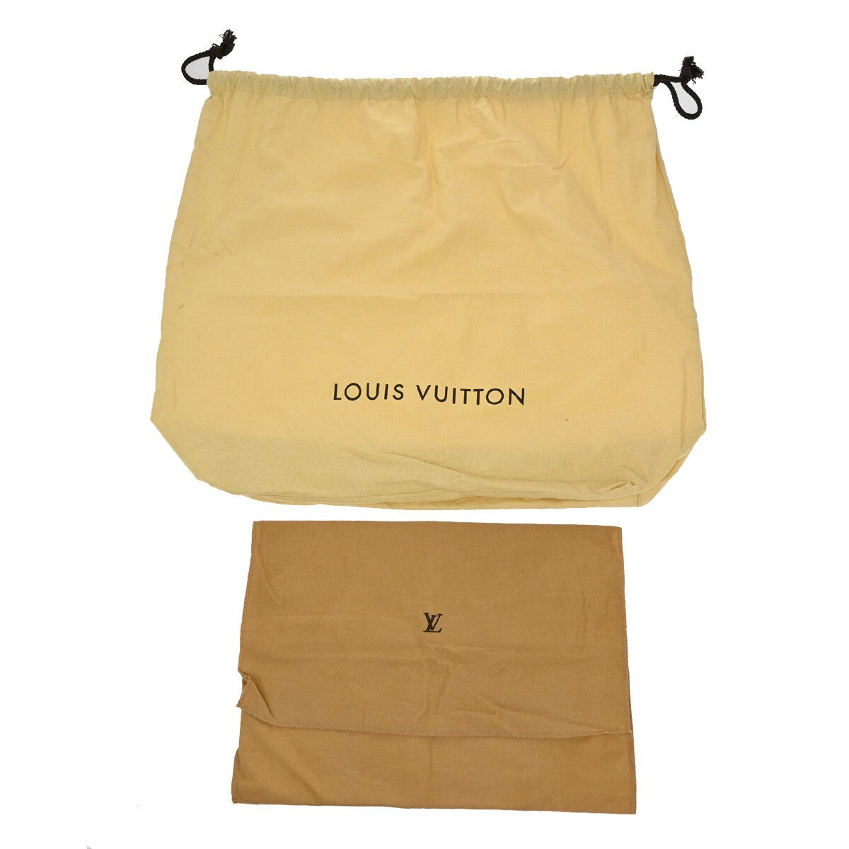 LOUIS VUITTON Logo 10 Set Dust Bag Drawstring Canvas Cotton Beige Brown 09EE145