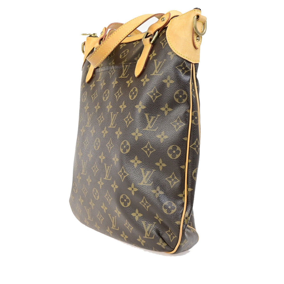 LOUIS VUITTON Odeon GM Hand Bag Monogram Leather Brown Gold M56388 74YG531