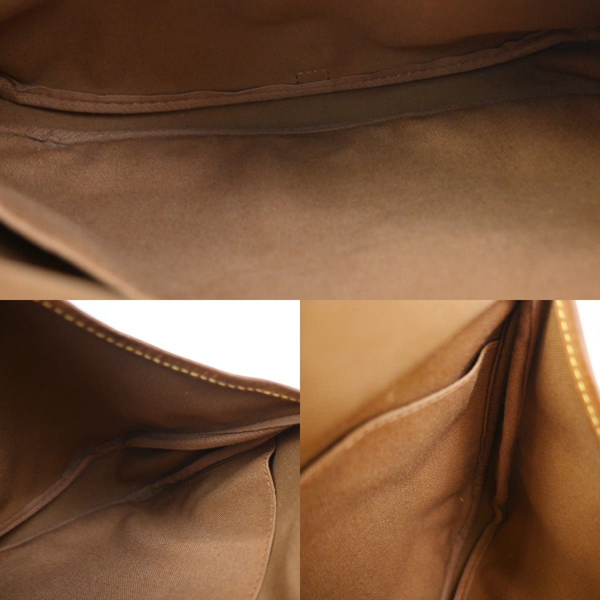LOUIS VUITTON Logo Saumur 30 Shoulder Bag Monogram Leather Brown M42256 69YJ054