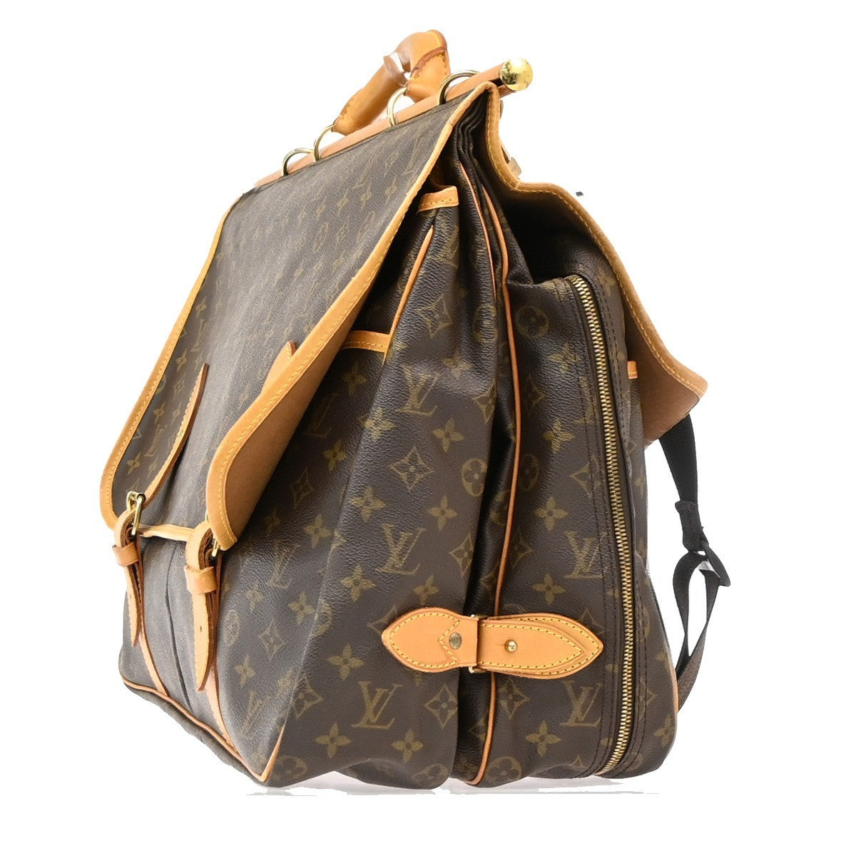 Louis Vuitton Sac Chasse Shoulder Hand Bag Monogram Leather Brown M41140 95PA019