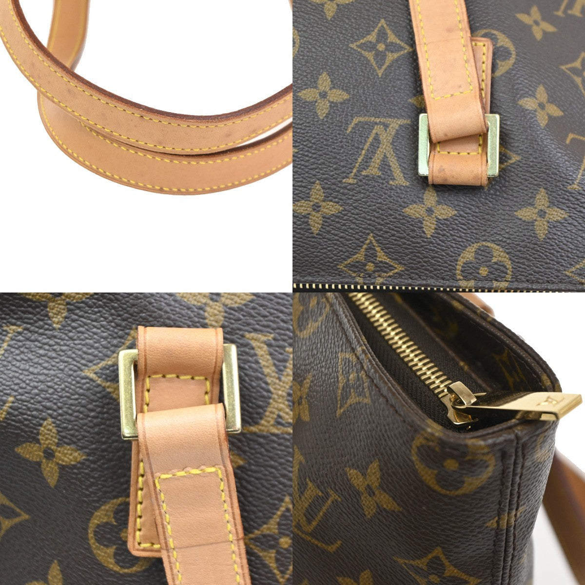 LOUIS VUITTON Cabas Piano Shoulder Bag Monogram Leather Brown M51148 28CA579