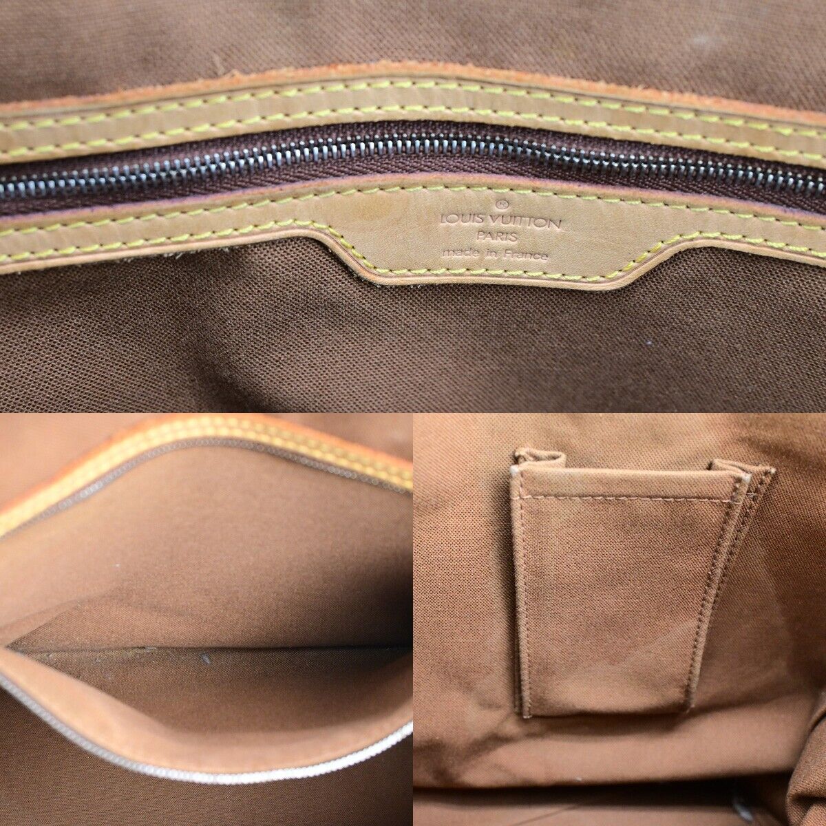 LOUIS VUITTON Cabas Mezzo Shoulder Bag Monogram Leather Brown M51151 82ED413