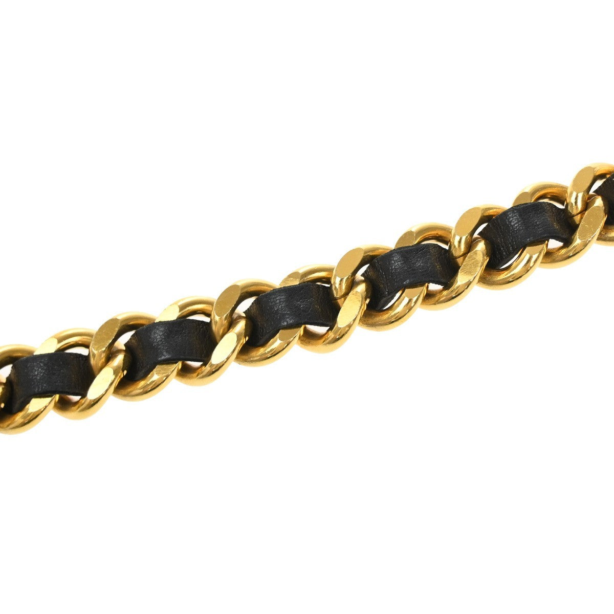 CHANEL CC Coin Medallion Charm Chain Belt Leather Black GHW Accessory 95RQ048