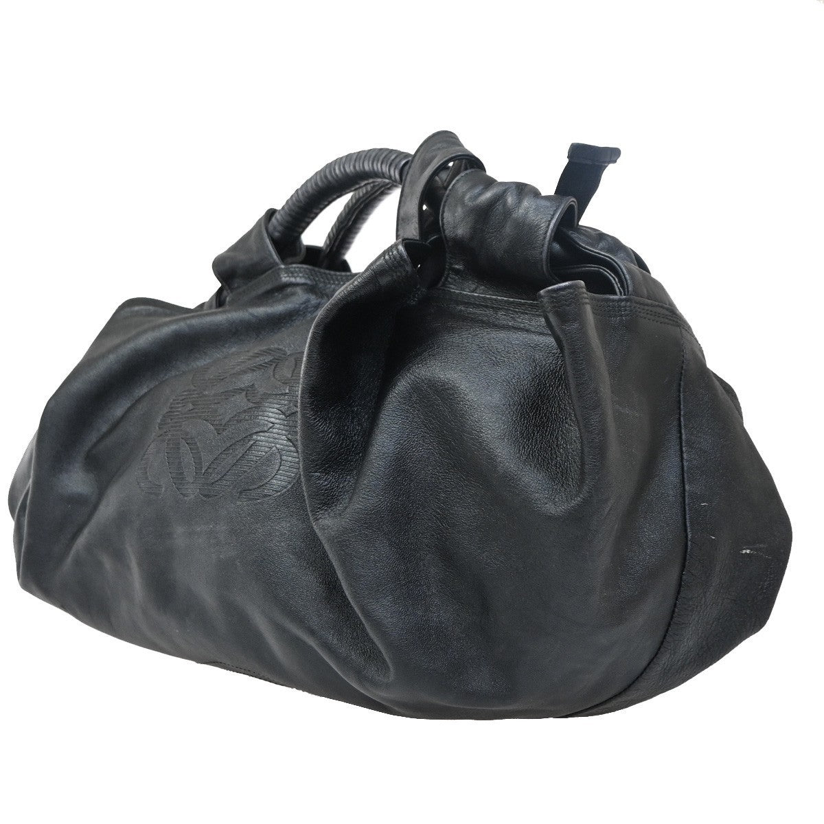 LOEWE Logo Anagram Nappa Aire Hand Bag Leather Black SHW Spain 88EG241