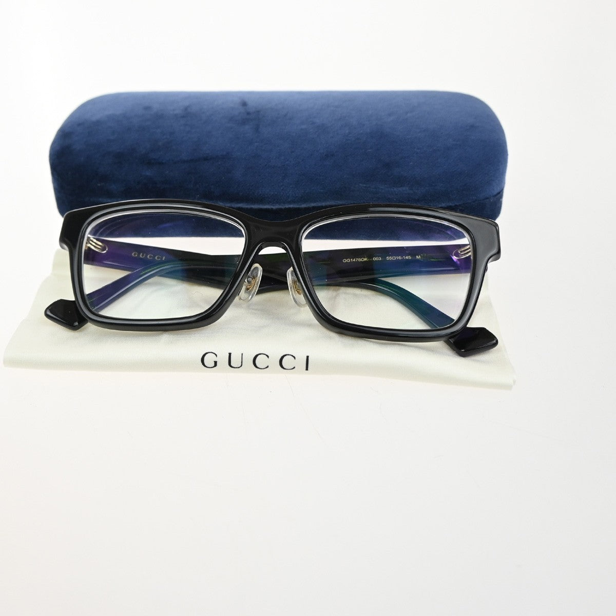 GUCCI GG Marmont Reading Glasses Eye Wear GG1476OK Plastic Black Purple 60KP555