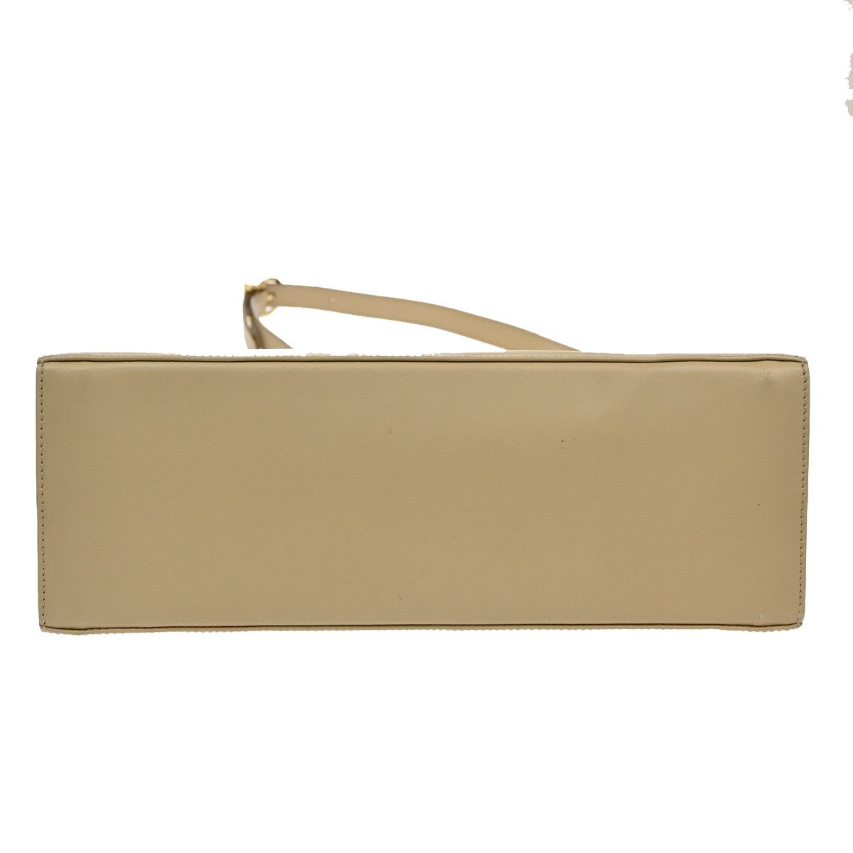 SALVATORE FERRAGAMO Gancini 2way Shoulder Hand Bag Leather Beige GHW 79RL329