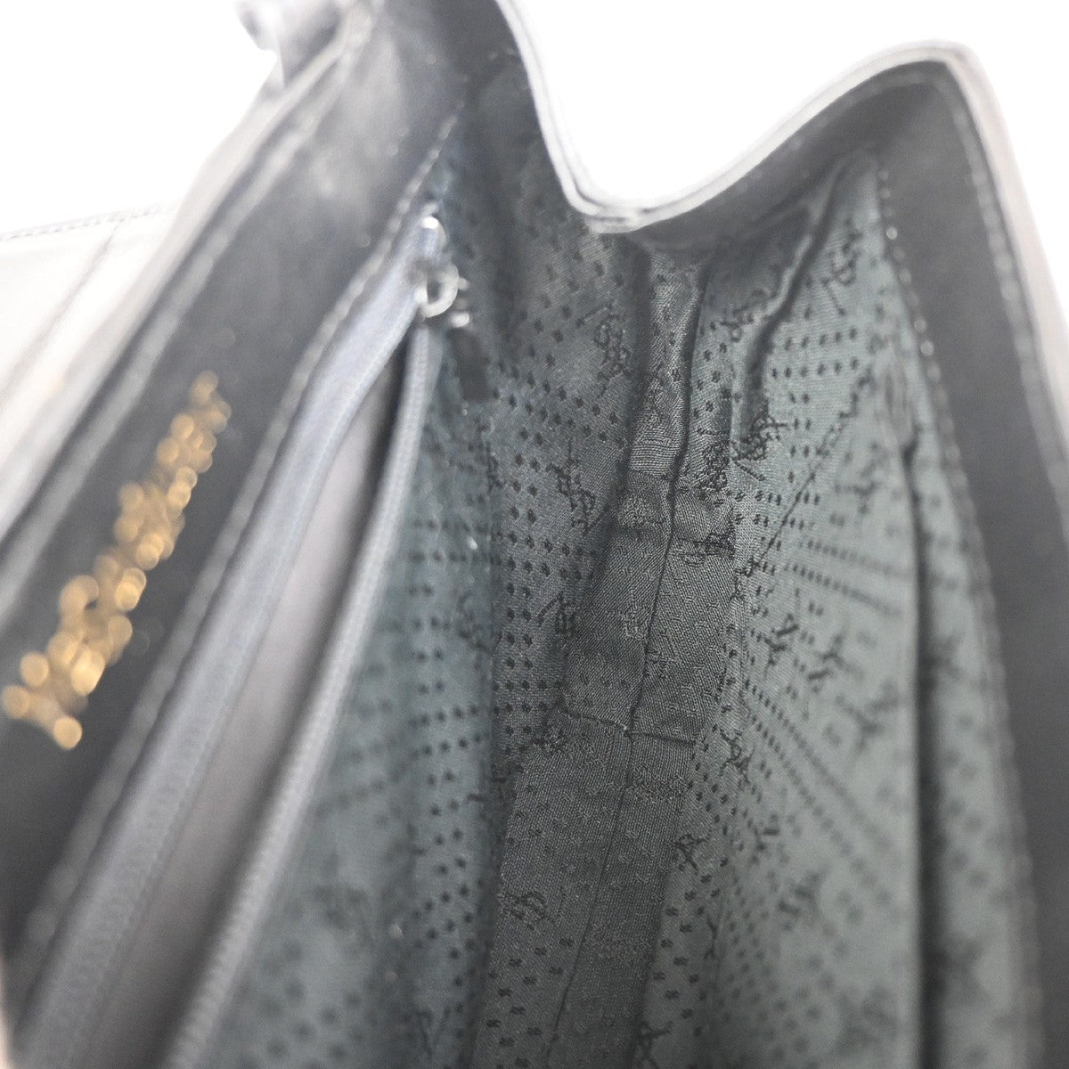 YVES SAINT LAURENT YSL Shoulder Crossbody Bag Embossed Leather Black 63ZA203