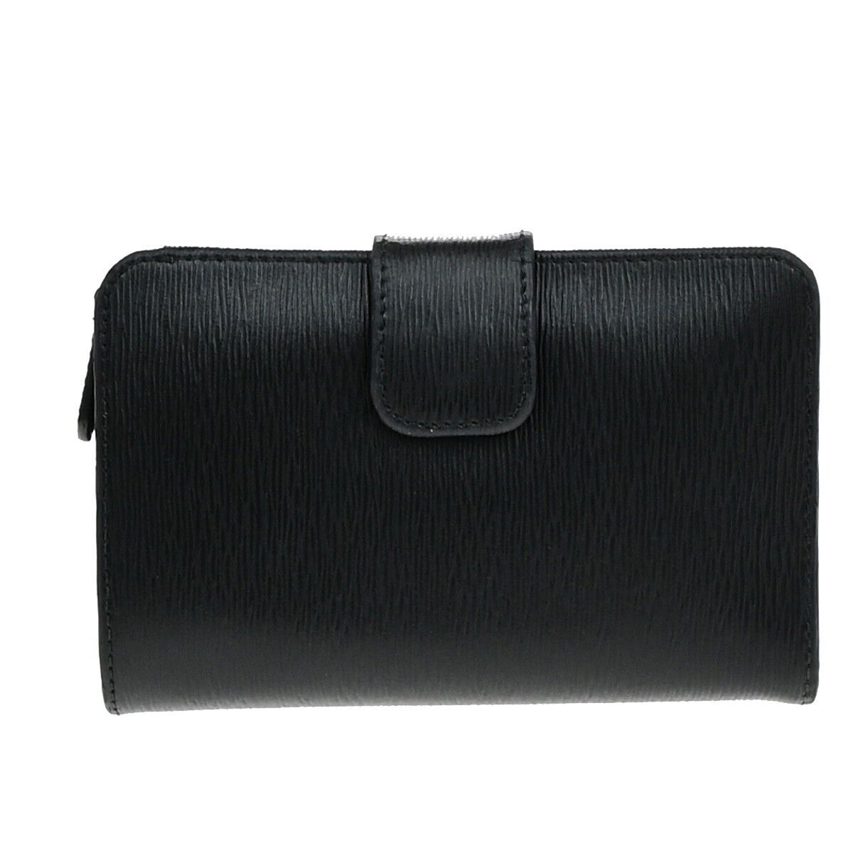 PRADA Logo Bifold Wallet Purse Leather Black Gold GHW Italy 60YG988