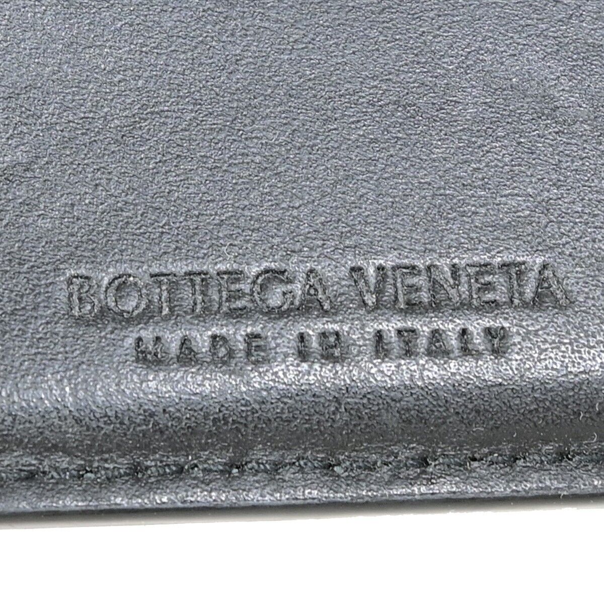 BOTTEGA VENETA Logo Intrecciato Bifold Compact Wallet Leather Black 68FA908