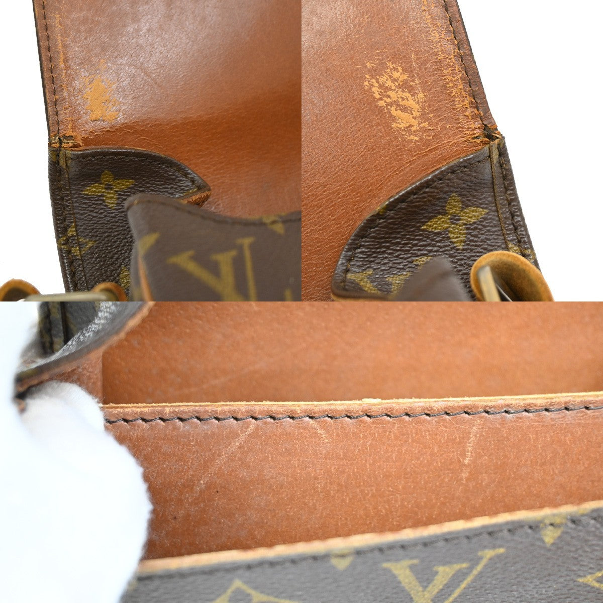 LOUIS VUITTON Cartouchiere MM Shoulder Bag Monogram Leather Brown M51253 33DA235