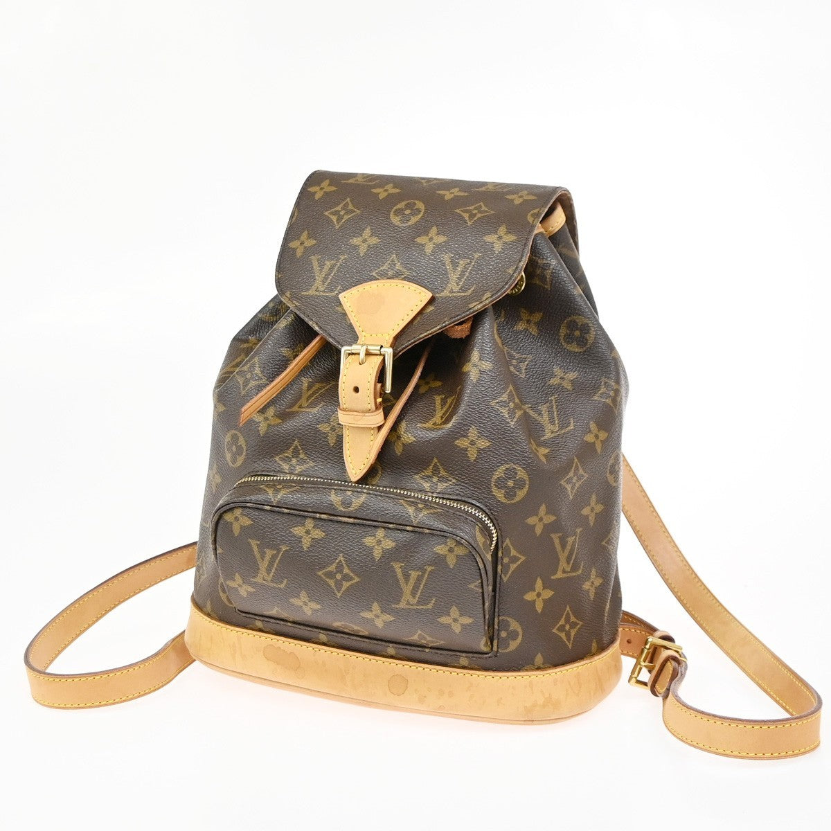 LOUIS VUITTON Montsouris MM Backpack Bag Monogram Leather Brown M51136 51YJ002