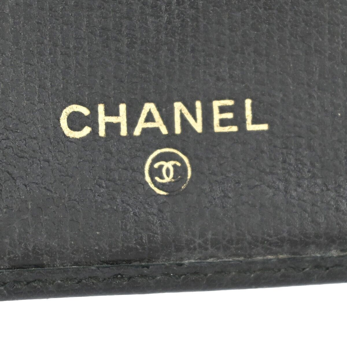 CHANEL CC Logo Long Bifold Wallet Purse Leather Black GHW Made in Spain 60EA118