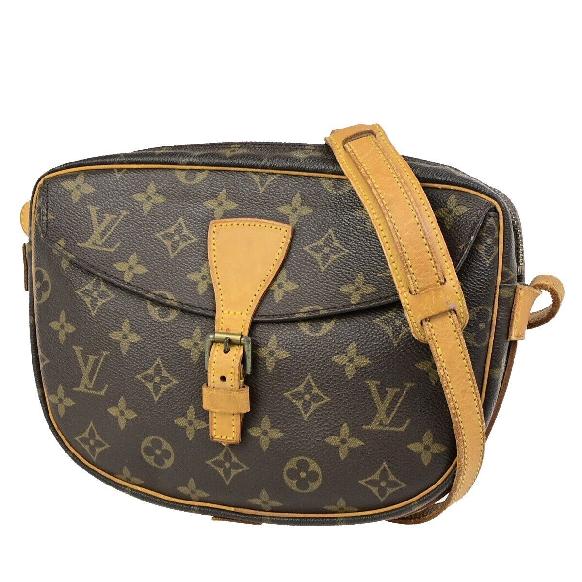 LOUIS VUITTON Jeune Fille MM Shoulder Bag Monogram Leather Brown  M51226 32ED038