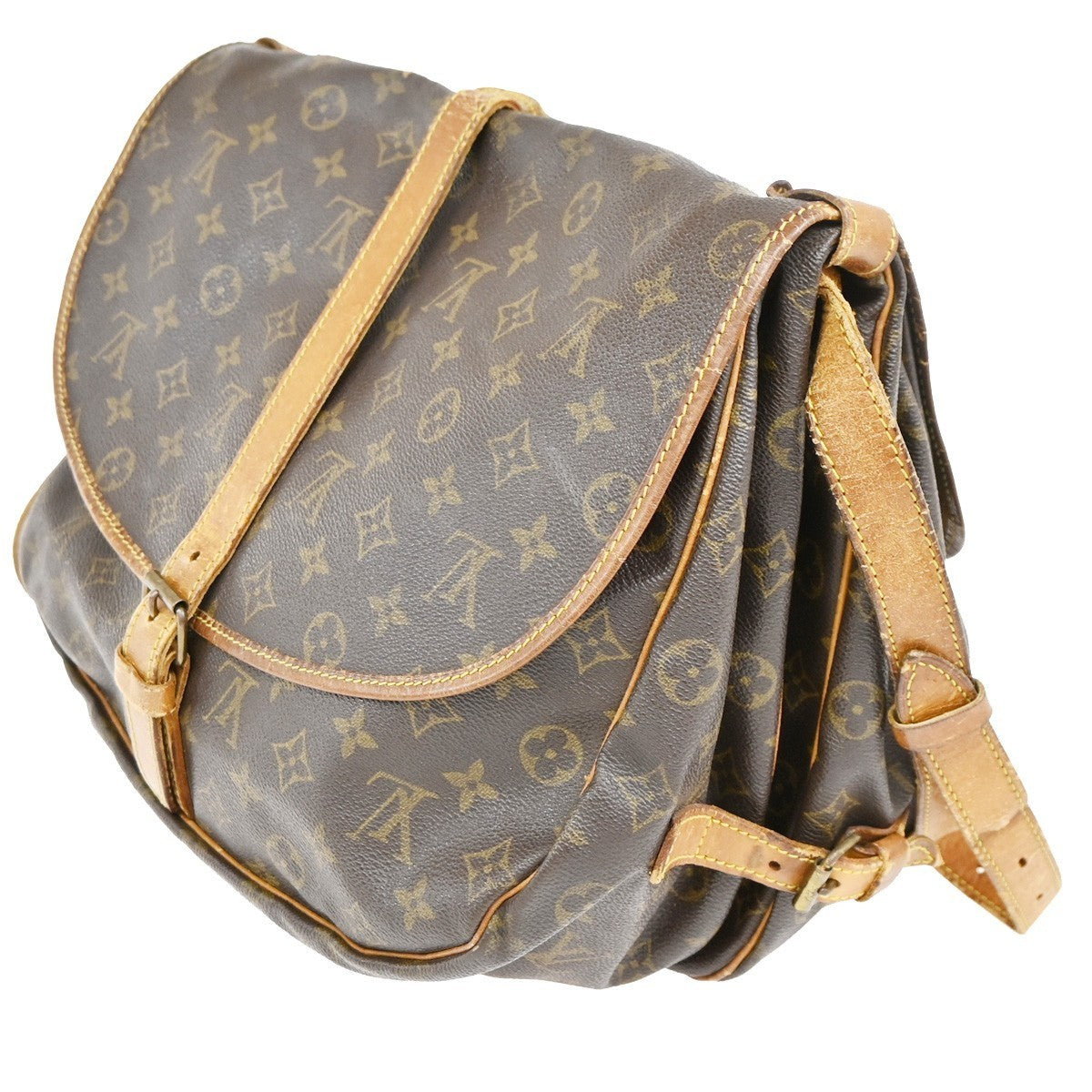 LOUIS VUITTON Saumur 35 Shoulder Bag Monogram Leather BN France M42254 65TA681