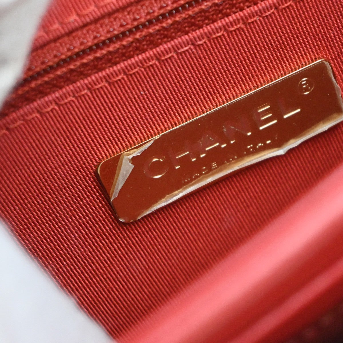 CHANEL CC 2Way Matelasse Chain Shoulder Hand Bag Calfskin Leather Red 369RP075
