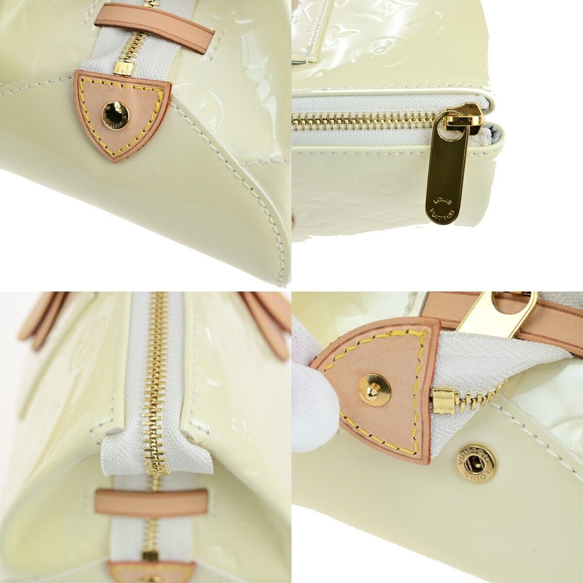 LOUIS VUITTON Rosewood Hand Bag Monogram Vernis Leather Perle M93508 86SJ618