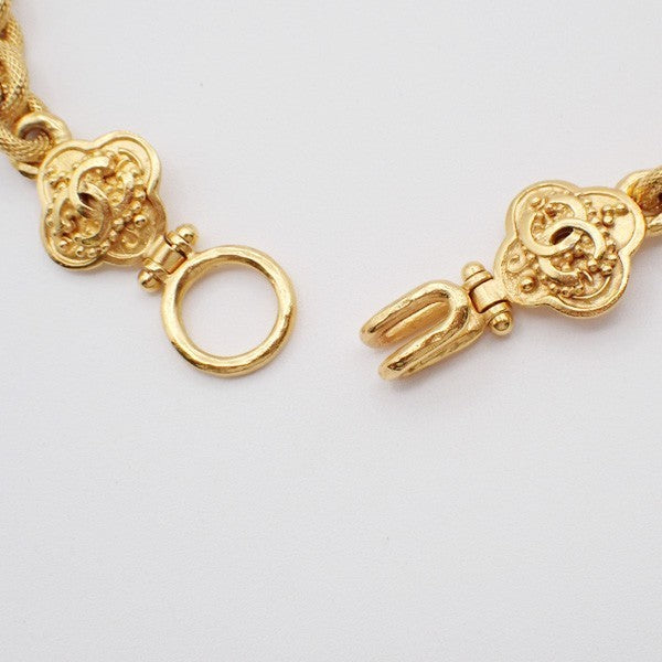 CHANEL CC Logos Chain Long Necklace Pendant 96A  Gold France Vintage 41RL486