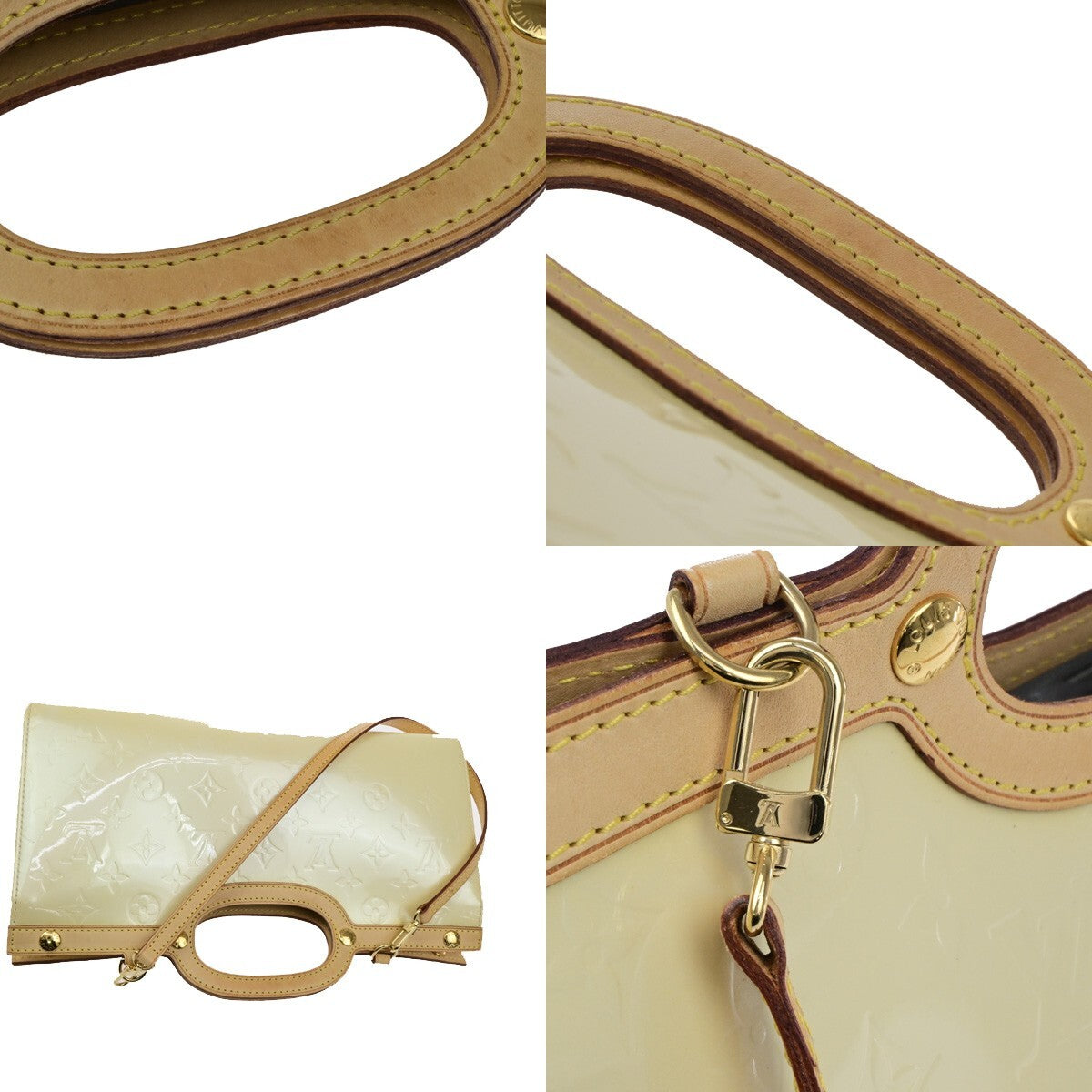 LOUIS VUITTON Roxbury Drive 2Way Hand Bag Monogram Vernis Perle M91374 81FB536