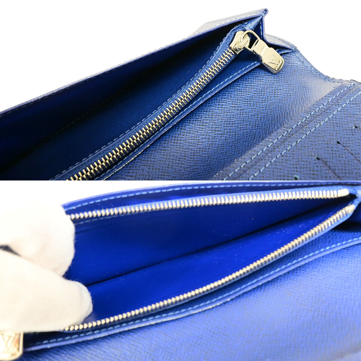 LOUIS VUITTON Portefeuille Brazza Bifold Wallet Taigarama Blue M30297 79YF746