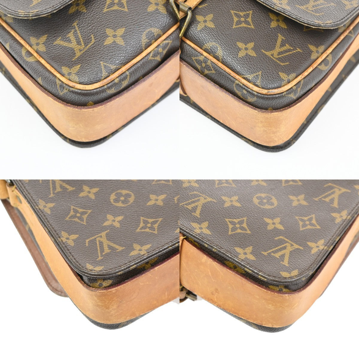 LOUIS VUITTON Cartouchiere MM Shoulder Bag Monogram Leather Brown M51253 32TA563