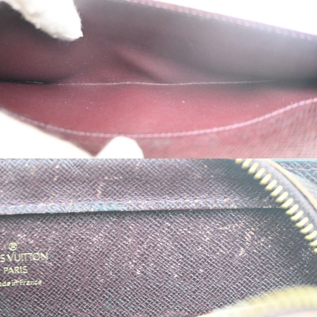 LOUIS VUITTON Baikal Clutch Hand Bag Taiga Leather Acajou France M30186 02MA157