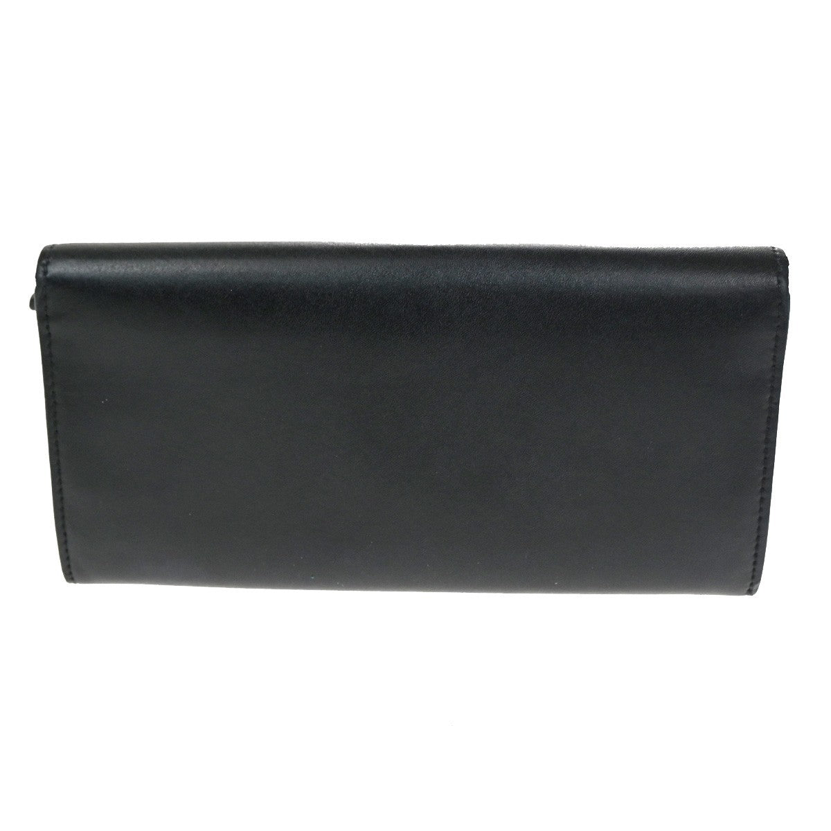 FENDI By The Way Logo Bifold Long Wallet Leather Black GHW Italy 63KD005