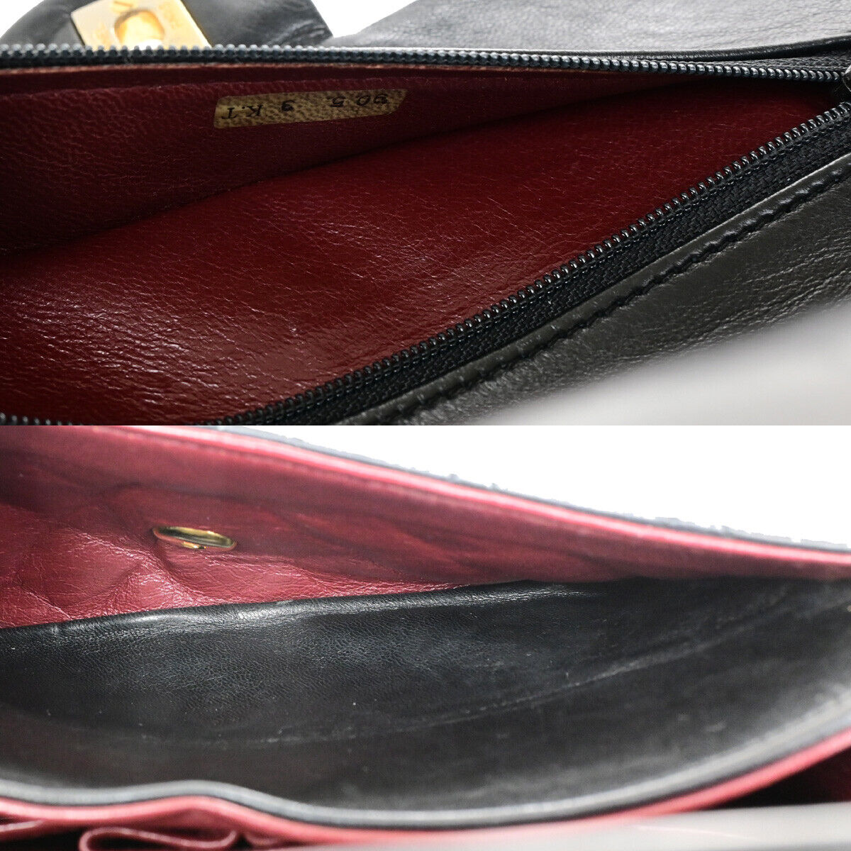 CHANEL CC Matelasse 23 Double Flap Chain Shoulder Bag Leather Black GHW 807RK150