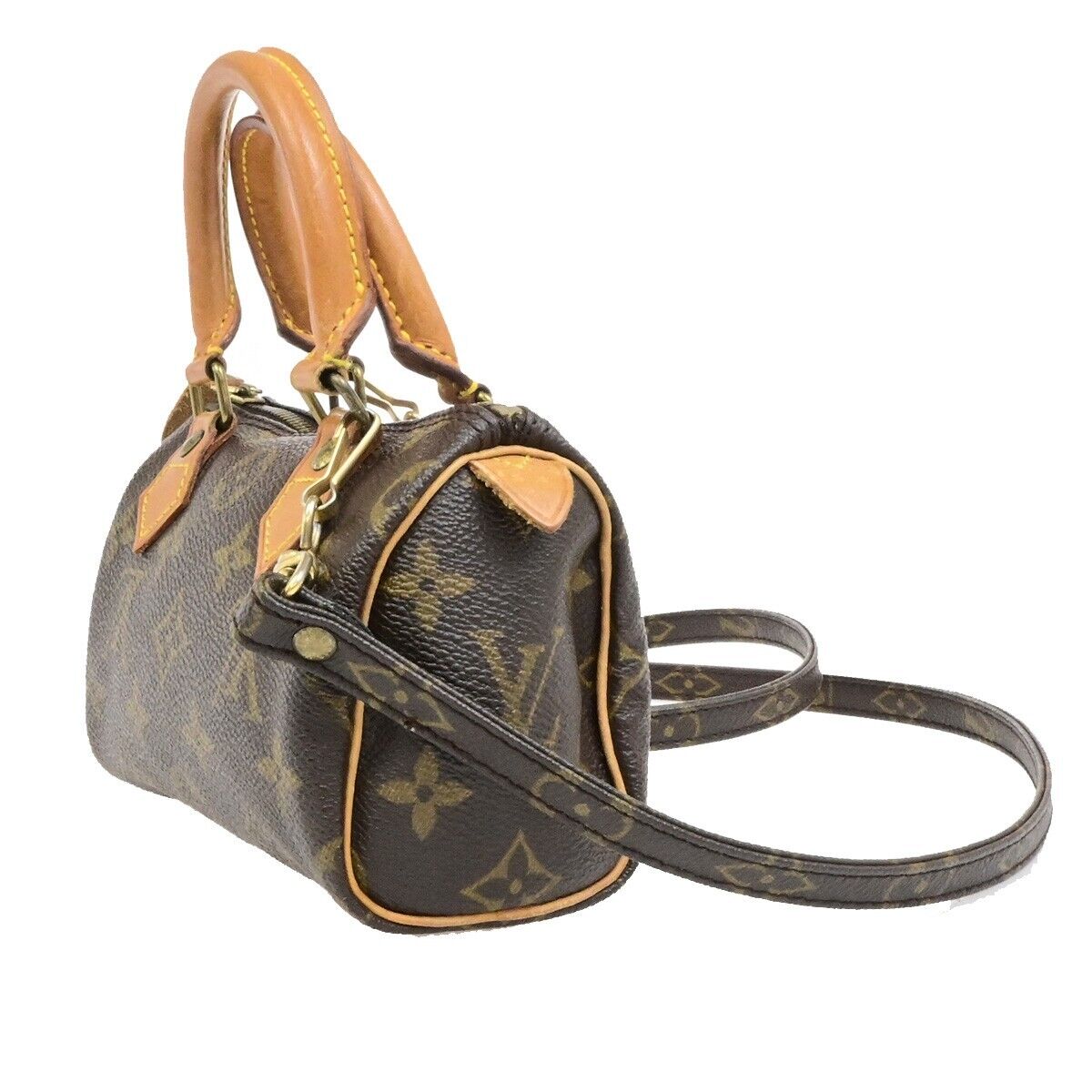 LOUIS VUITTON Mini Speedy 2Way Hand Bag Monogram Leather Brown M41534 95EE086