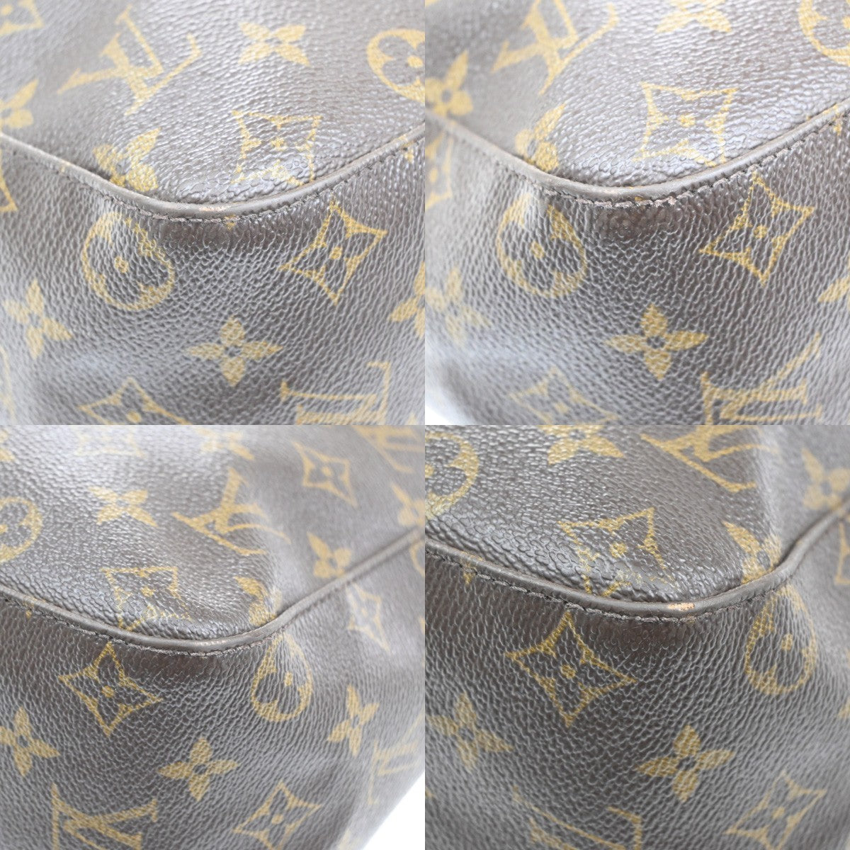 LOUIS VUITTON Logo Looping GM Shoulder Bag Monogram Leather Brown M51145 88YH944