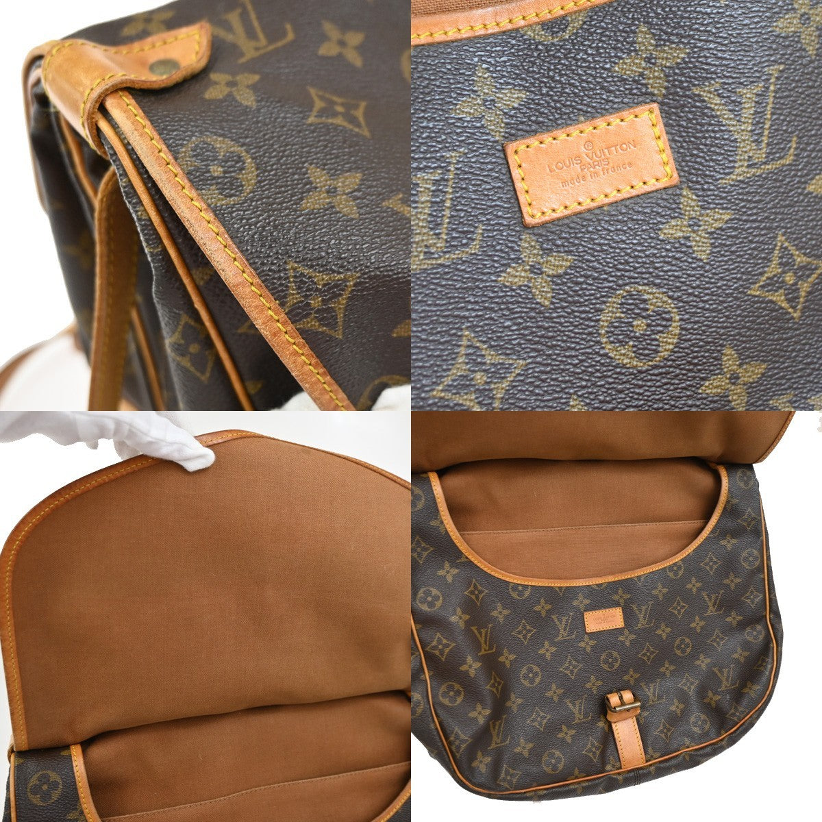 LOUIS VUITTON Saumur 35 Shoulder Bag Monogram Leather BN France M42254 77YJ008